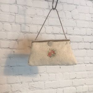 Vintage floral beaded evening bag